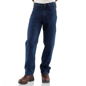 NWT Carhartt Flame Resistant Relaxed Fit Signature Blue Jean | Men's Size 35x32